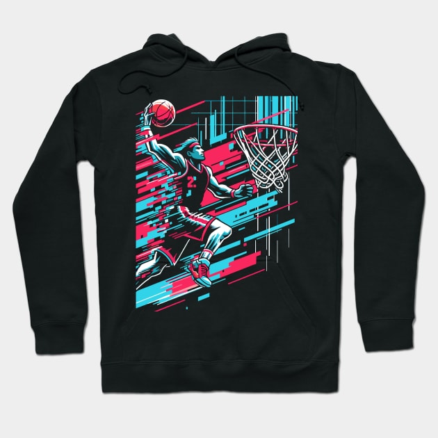 Glitch Ballin': 8-Bit Baller Vibes for the Digital Dribbler Hoodie by Thewondercabinet28